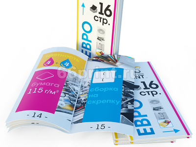 заказать печать 10 000 каталогов «Евро», книжная ориентация, 16 страниц