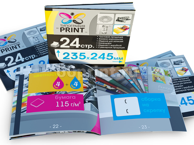 заказать печать 3 000 каталогов «245х235», 4+4, бумага 115 г/м², 24 страницы