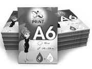 заказать печать 300 000 листовок «А6», бумага газетная 45 г/м2, красочность печати 1+0